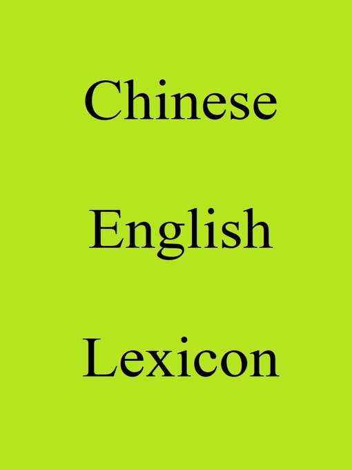 Title details for Chinese English Lexicon by Trebor Hog - Available